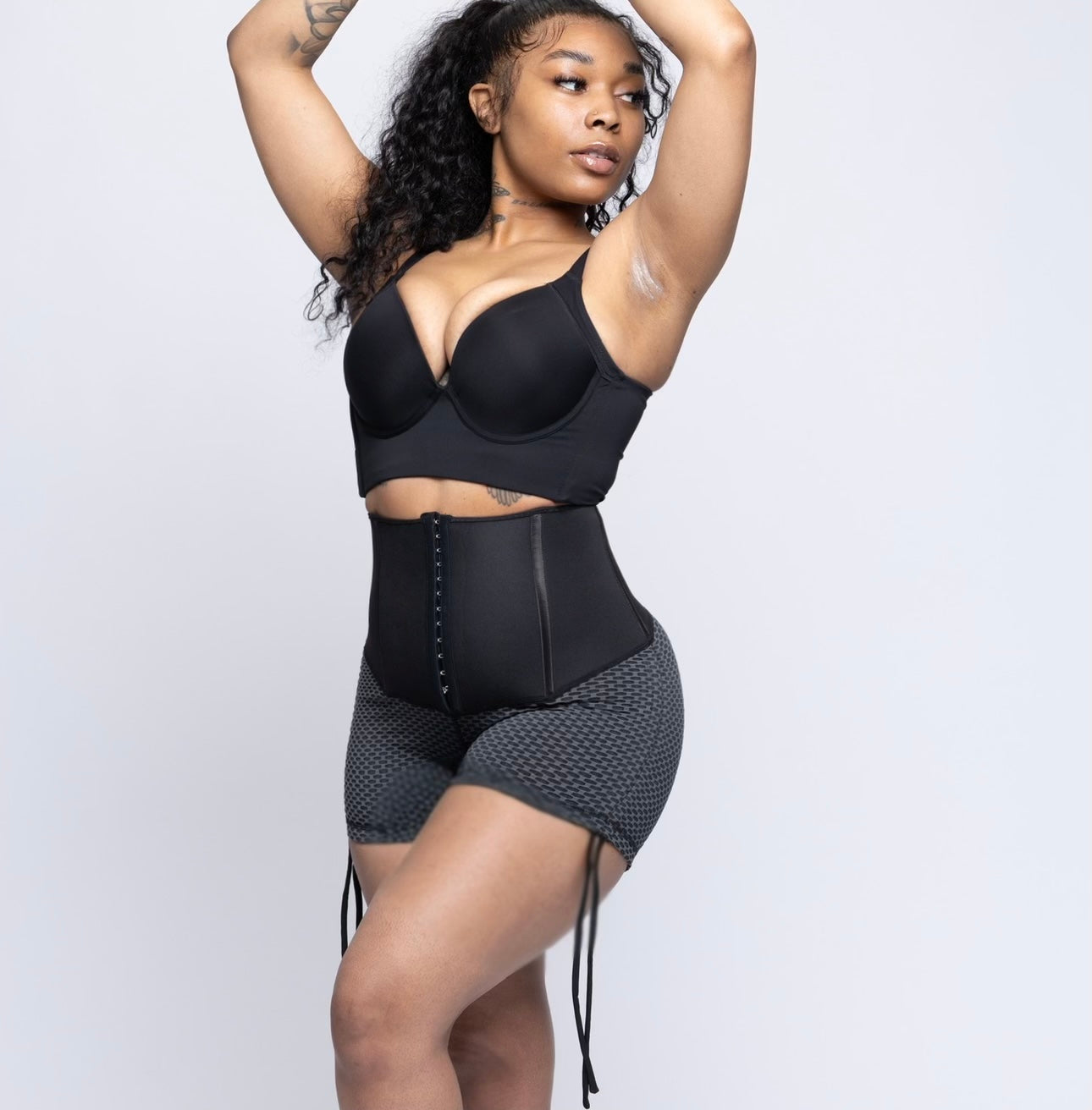 Sweat & sculpt shorts With adjustable butt lifting strings